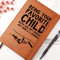 Someone Said Gift brown leather journal with funny journal prompts and fist bump design