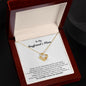 Gift for Boyfriend's Mom Necklace gold pendant in wooden gift box with a thank you message