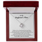 Gift for Boyfriend's Mom Necklace with heart pendant in wooden gift box with thank you message
