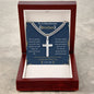 Gift for Brother Necklace with silver cross pendant in a wooden gift box by Someone Said Gift