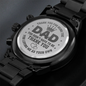 Someone Said Gift gift for Dad chronograph watch with engraved message on black metal band
