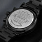 Gift for Dad Chronograph Watch with engraved heartfelt message on stainless steel back by ShineOn Fulfillment