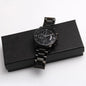 Gift for Dad Chronograph Watch by Someone Said Gift with black metal band and dial on black box
