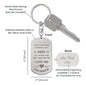 Gift for Dad Dog Tag Keychain with personalized engraving in stainless steel attached to keyring