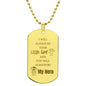 Gold dog tag necklace with engraved message gift for dad dog tag necklace by Someone Said Gift