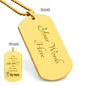 Gold dog tag necklace with customizable engraving gift for dad dog tag necklace by Someone Said Gift