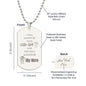 Gift for Dad Dog Tag Necklace polished stainless steel with custom engraving and 24 inch ball chain
