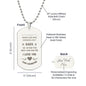 Gift for Dad Dog Tag Necklace with polished stainless steel and customizable engraving by Someone Said Gift