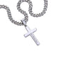 ShineOn Fulfillment silver cross necklace with customizable engraving gift for Dad necklace