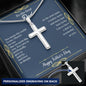 Silver cross pendant necklace by Someone Said Gift with personalized engraving Gift for Dad Necklace