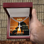 Gift for Dad Necklace with silver cross pendant in a red gift box from Someone Said Gift