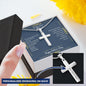 Gift for Dad Necklace silver cross pendant with personalized engraving in a Father's Day gift box