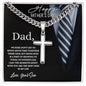 Gift for Dad Necklace silver cross pendant on chain with Father's Day message card