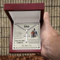 Gift for Dad Necklace with silver cross pendant in red box from Someone Said Gift