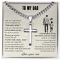 Gift for Dad Necklace with silver cross pendant on thick chain accompanied by sentimental message from son