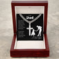 Gift for Dad Necklace with cross pendant in wooden box and sentimental message card