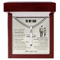 Gift for Dad Necklace with cross pendant in wooden box and heartfelt message from son by ShineOn Fulfillment