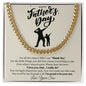 Gift for Dad Necklace gold chain with Father's Day message from son in gift box