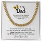 Gold chain necklace Gift for Dad Necklace displayed on a card with a loving message to dad from son