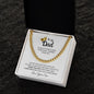 Gold chain necklace gift for Dad necklace with engraved sentimental message in white gift box