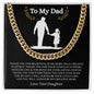 Gift for Dad Necklace with gold chain and sentimental message from daughter in black gift box