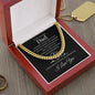 Gift for Dad Necklace gold chain necklace in red wooden box with heartfelt message card