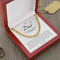 Gift for Dad Necklace gold chain with personalized message in wooden box by ShineOn Fulfillment