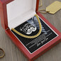Gift for Dad Necklace gold chain presented in a wooden box with a Father's Day message card
