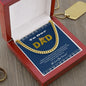 Gift for Dad Necklace gold chain in a red wooden box with a heartfelt message card