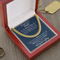 Gift for Dad Necklace gold chain in a red gift box with a heartfelt message card
