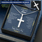 Gift for Dad Necklace by Someone Said Gift silver cross pendant with personalized engraving in gift box