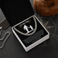 Gift for Dad Necklace in silver chain with father and child design in a black gift box