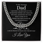 Gift for Dad Necklace with silver chain and heartfelt message on black background by ShineOn Fulfillment