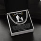 Gift for Dad Necklace in silver chain with heartfelt message from daughter in black presentation box