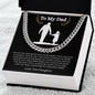 Gift for Dad Necklace silver chain in a black box with a heartfelt daughter message