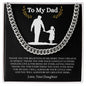 Gift for Dad Necklace with silver chain and heartfelt love message from daughter on black card