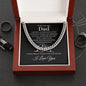 Gift for Dad Necklace silver chain in a red box with heartfelt message for dad from ShineOn Fulfillment