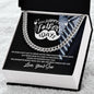 Gift for Dad Necklace silver chain in black box with Father's Day message from son