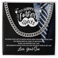 Gift for Dad Necklace with silver chain displayed on happy Fathers Day message card from Someone Said Gift