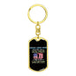 Gift for Daughter Dog Tag Keychain with Proud Army Mom soldier design and American flag