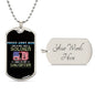 Gift For Daughter Dog Tag Necklace with Proud Army Mom Design and Customizable Back Plate
