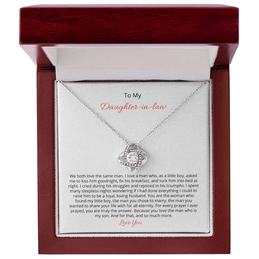 Gift for Daughter-in-Law Necklace with heart pendant in elegant wooden box from ShineOn Fulfillment