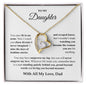 Gift For Daughter Necklace Gold Heart Pendant with Inspirational Message from Dad