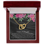 Gift for Daughter Necklace with intertwined heart pendant in elegant wooden gift box