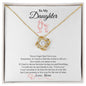 Gift for Daughter Necklace gold heart pendant with clear stones from ShineOn Fulfillment in a love message box