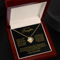 Gift For Daughter Necklace in a wooden box with a loving message from mom and a heart-shaped pendant