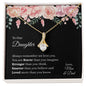 Gift for Daughter Necklace by Someone Said Gift with gold chain and crystal pendant in floral gift box