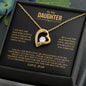 Gift for Daughter Necklace gold heart pendant with diamond in black gift box from ShineOn Fulfillment