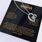 Gift for Daughter Necklace by ShineOn Fulfillment heart-shaped silver necklace with clear gemstone on gift card