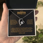 Gift for Daughter Necklace with heart pendant in a ShineOn Fulfillment box with a loving dad message
